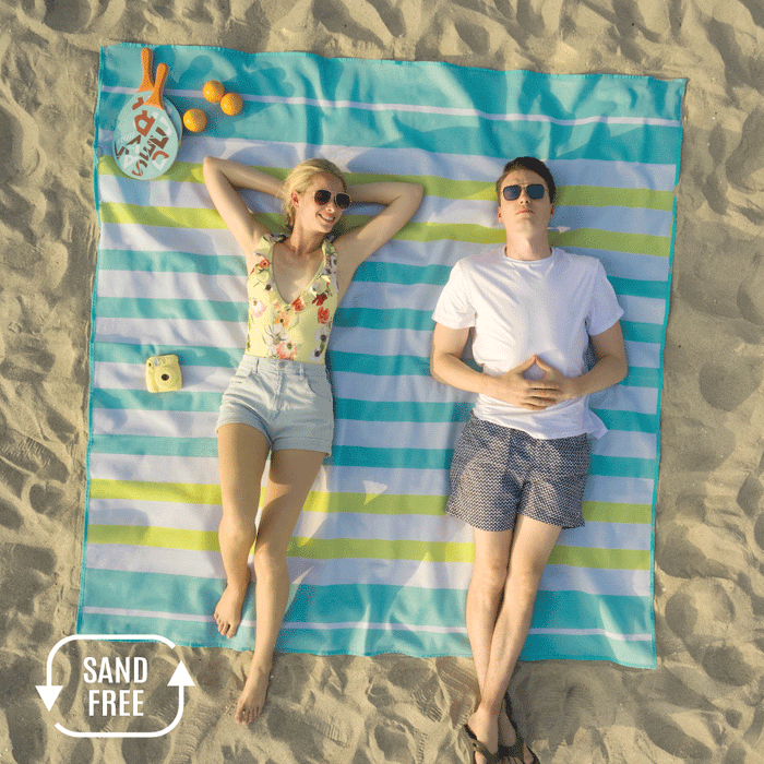 CGear Sandlite Sand Free Beach Mat Lime Stripe CGEAR SAND FREE